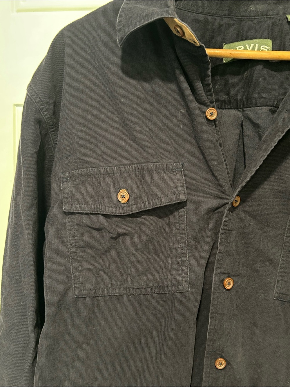 ORVIS Men's FAIRBANKS Corduroy Button Down Shirt Large Navy Blue Long Sleeve - Picture 7 of 16